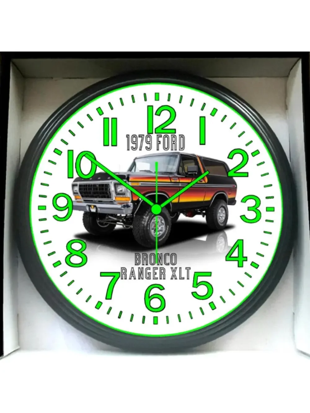 1979 Ford Bronco Ranger Glow In The Dark Wall Clock New!